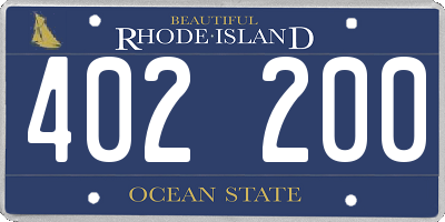 RI license plate 402200