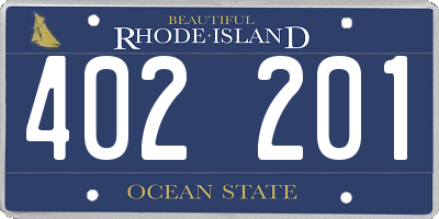 RI license plate 402201