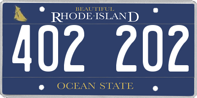 RI license plate 402202