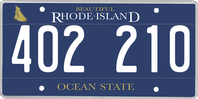 RI license plate 402210