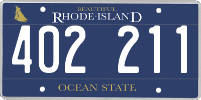RI license plate 402211