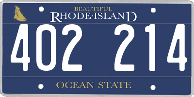 RI license plate 402214