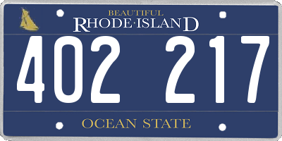 RI license plate 402217