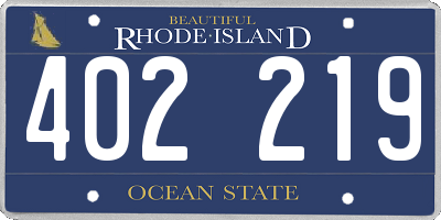 RI license plate 402219