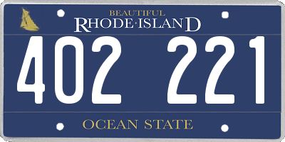 RI license plate 402221