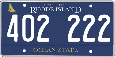 RI license plate 402222