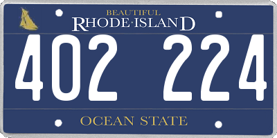 RI license plate 402224