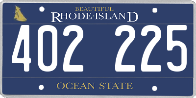 RI license plate 402225