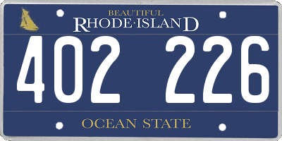 RI license plate 402226
