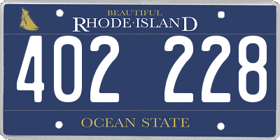 RI license plate 402228