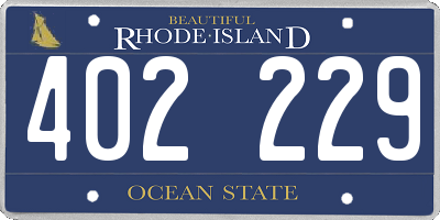 RI license plate 402229