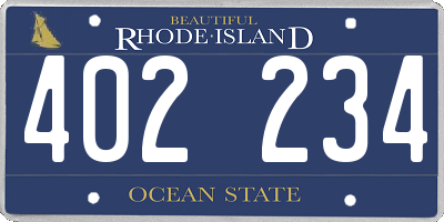 RI license plate 402234