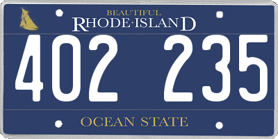 RI license plate 402235