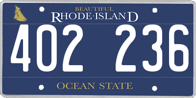 RI license plate 402236