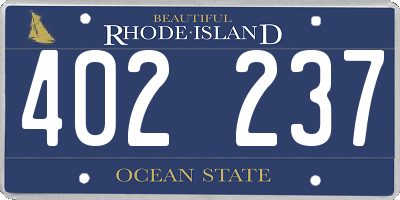 RI license plate 402237