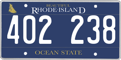 RI license plate 402238