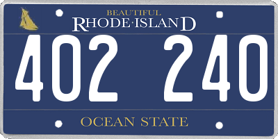 RI license plate 402240