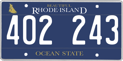 RI license plate 402243