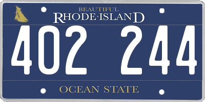 RI license plate 402244