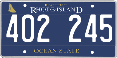 RI license plate 402245