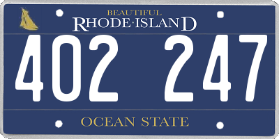 RI license plate 402247
