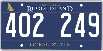 RI license plate 402249