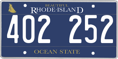 RI license plate 402252
