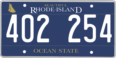 RI license plate 402254