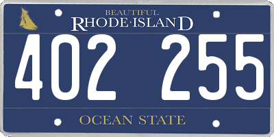 RI license plate 402255