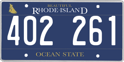 RI license plate 402261