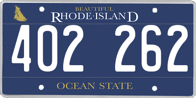 RI license plate 402262
