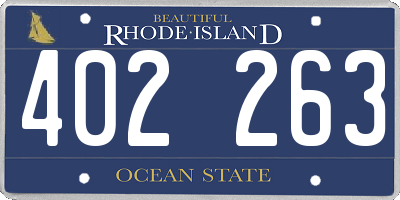 RI license plate 402263
