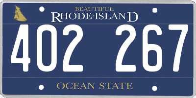 RI license plate 402267