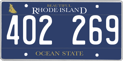 RI license plate 402269