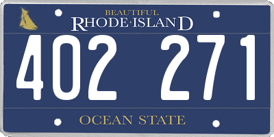 RI license plate 402271