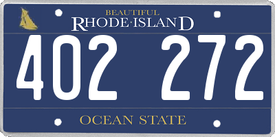 RI license plate 402272