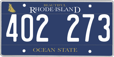 RI license plate 402273