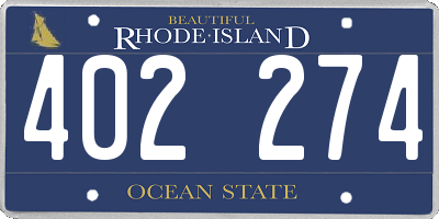 RI license plate 402274