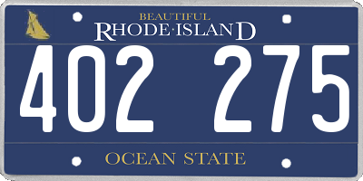 RI license plate 402275