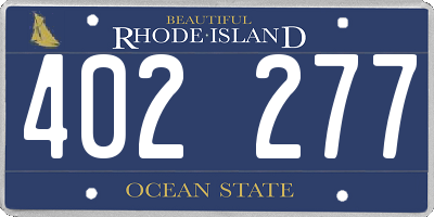 RI license plate 402277