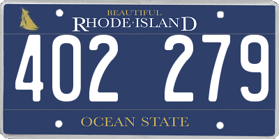 RI license plate 402279