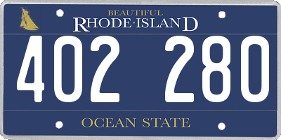 RI license plate 402280