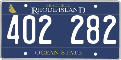 RI license plate 402282