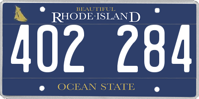 RI license plate 402284