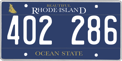 RI license plate 402286
