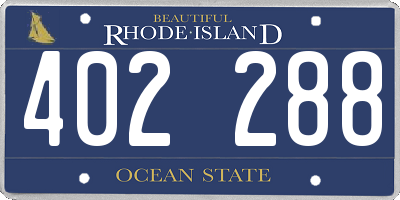RI license plate 402288
