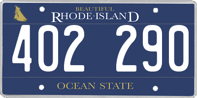 RI license plate 402290