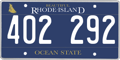 RI license plate 402292