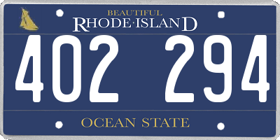 RI license plate 402294