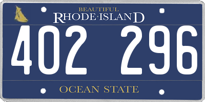 RI license plate 402296